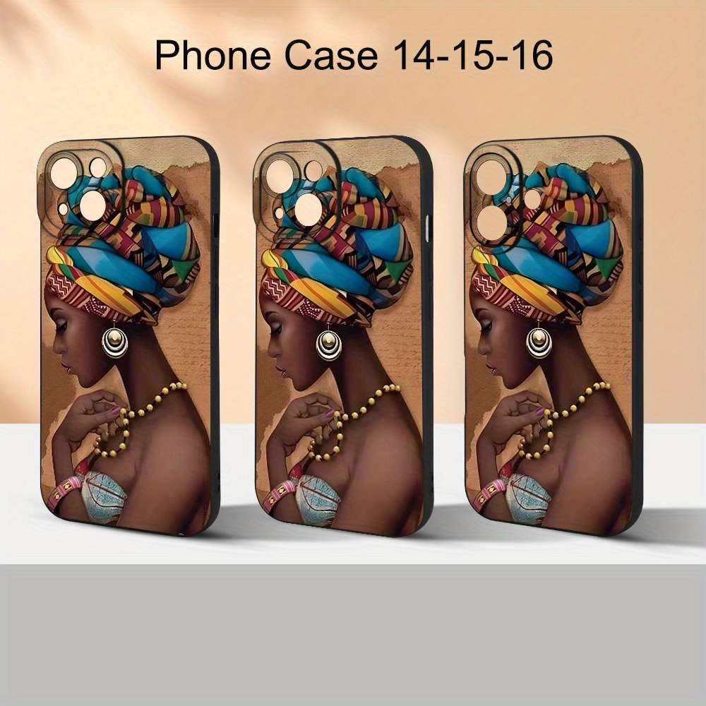 1Pc Black For iPhone 13 African Woman Phone Case