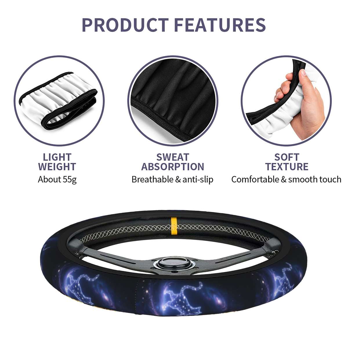Car Steering Wheel Cover A Quantity 3Pcs