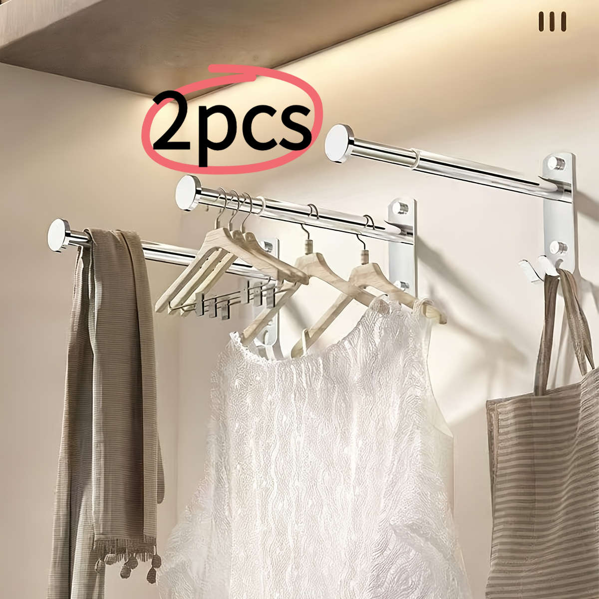 Clothes Rack Silvery Quantity 2Pcs
