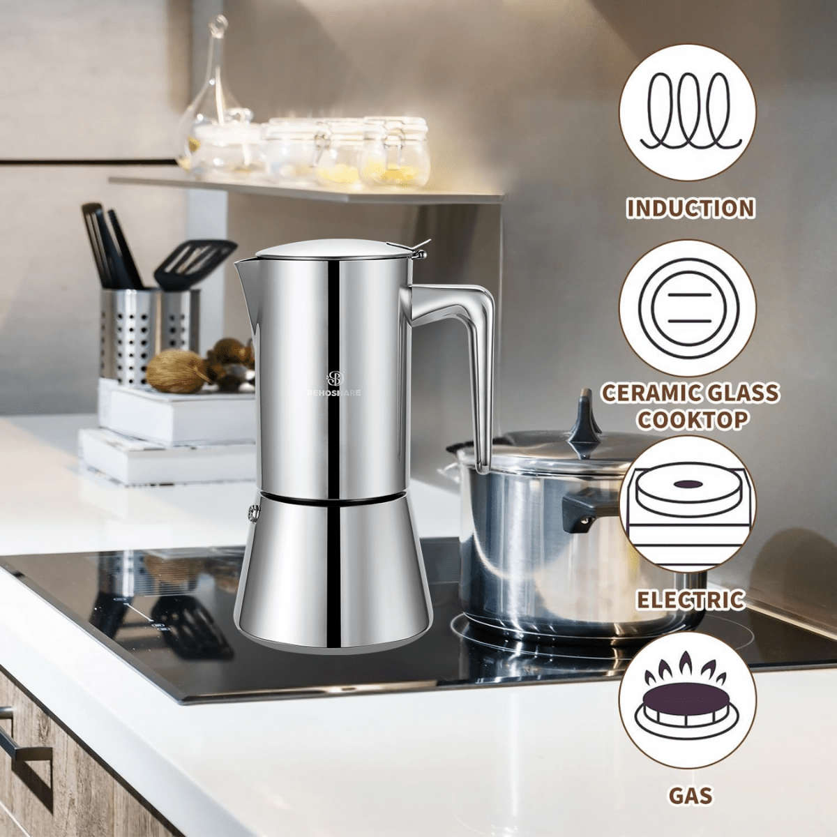 Coffee Machine Color Silvery Capacity6 Cups300Ml10Oz