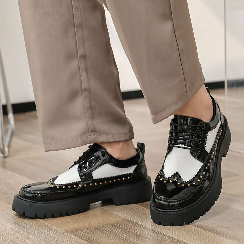 Mens Leather Shoes Color Black Sizeuk 8