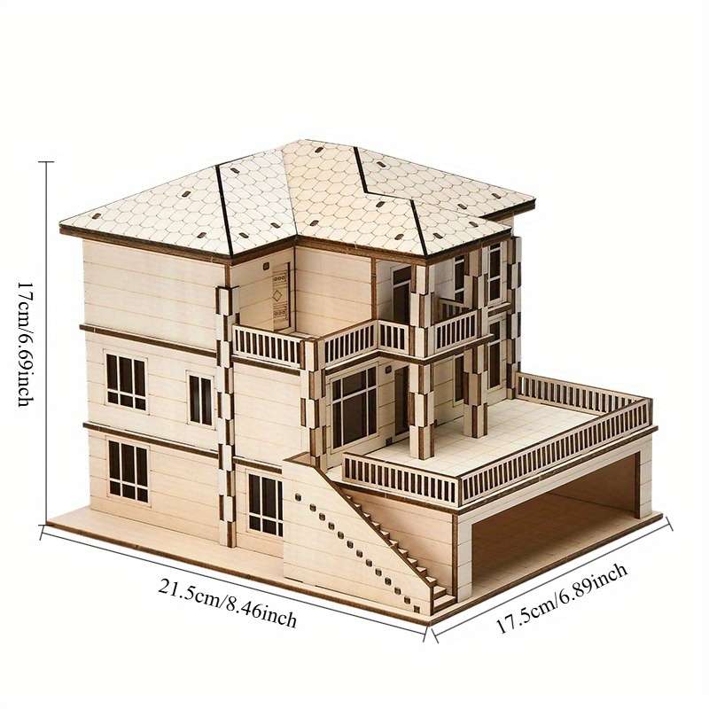 3D Building Model Puzzle Set Size Two Storey Villa