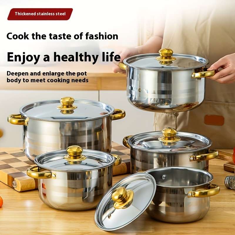 5-Piece Silver Cookware Set