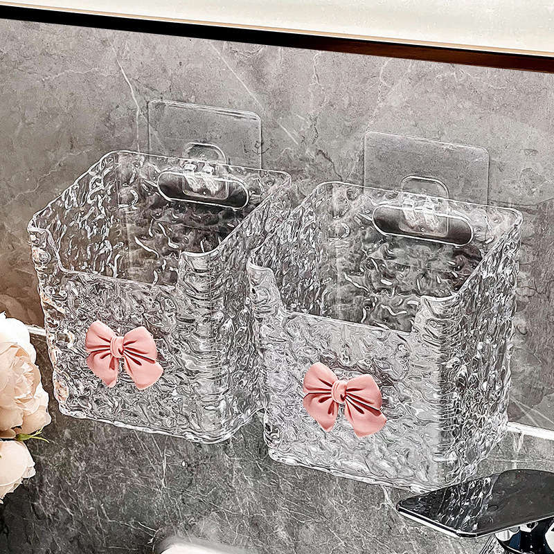 Bathroom Storage Rack Color 2 Glacier Pattern Ribbon Bows