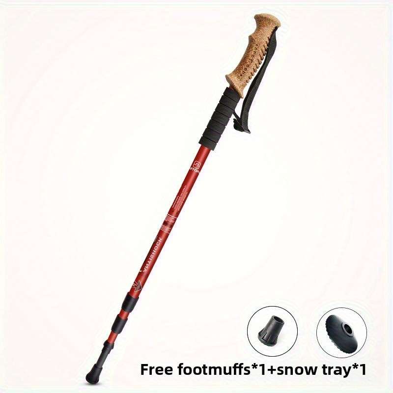 Premium Aluminum Alloy Summer Hiking Pole Camping Cork Handle Stick Outdoor