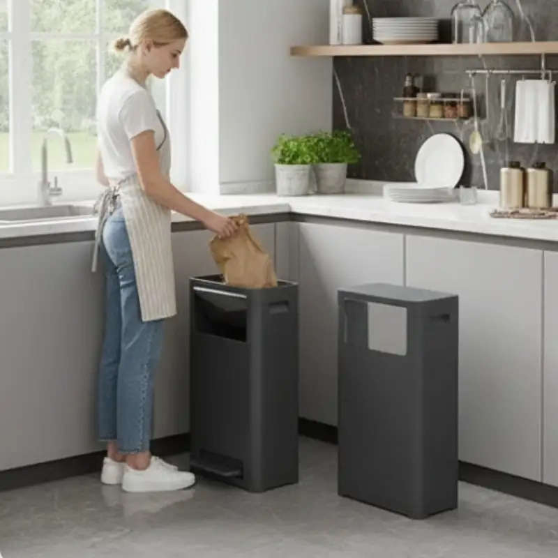 Garbage Can Color Black 25L Double Opening