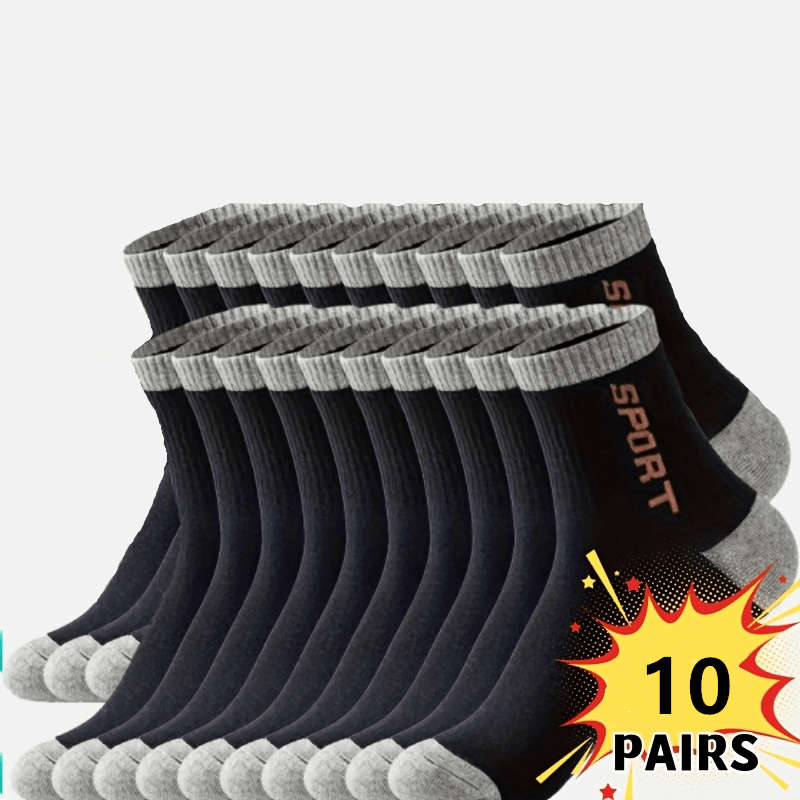 10 Pairs Black One Size High Elastic Socks