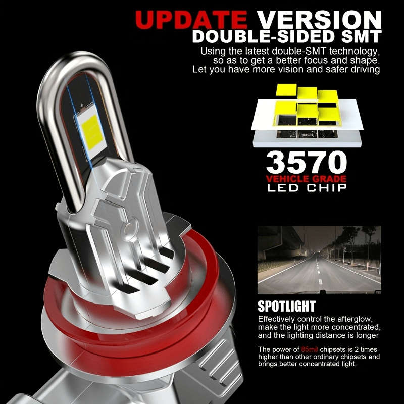 Car Lights Color 2Pcs 6000K H11