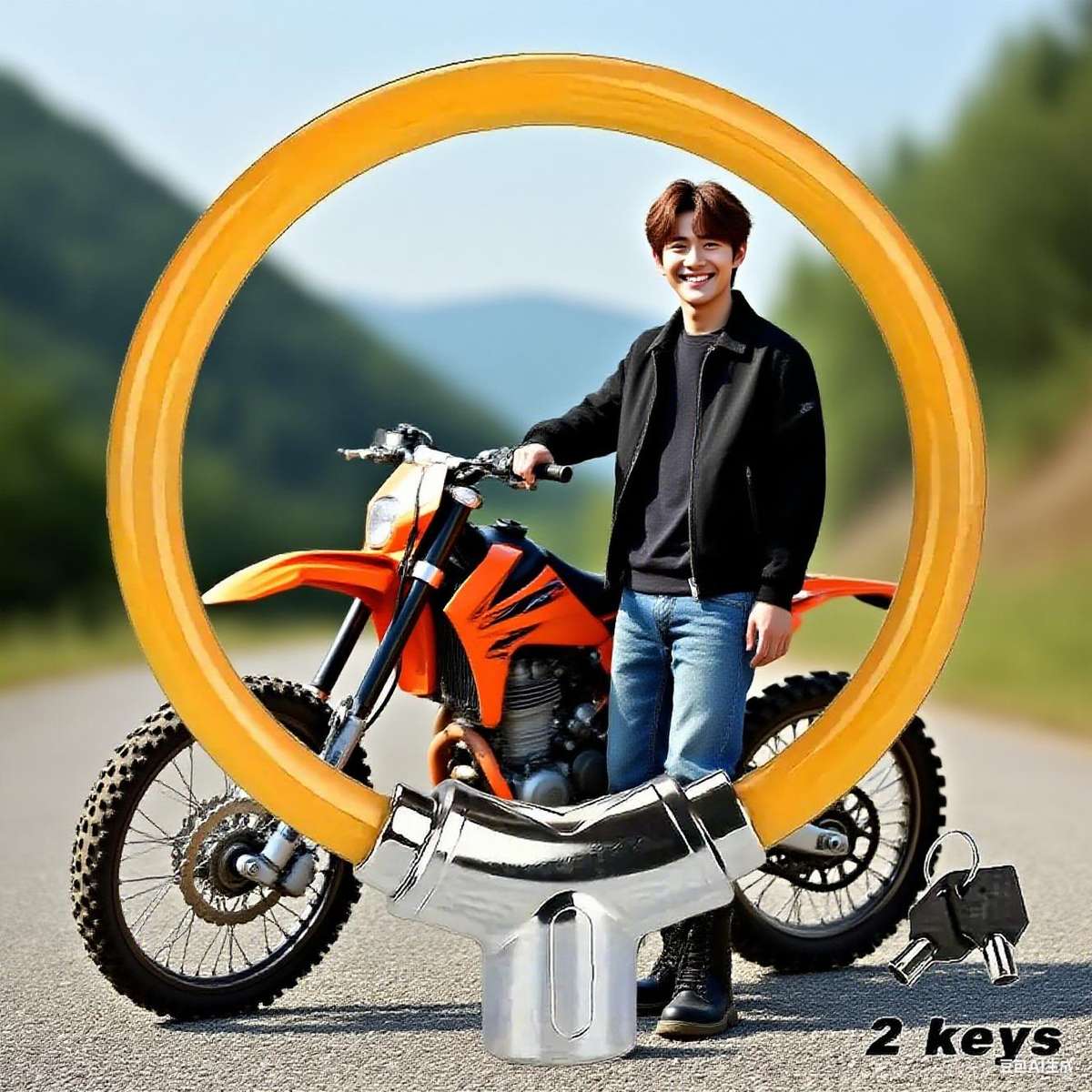 Car Lock Color Yellow Quantityring Lock  2 Keys