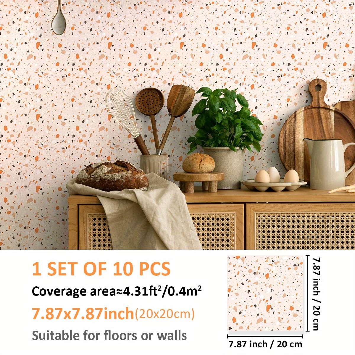 Floor Stickers Color Multicolor 1 Size 7.87Inchx7.87Inch Is 20Cmx20Cm