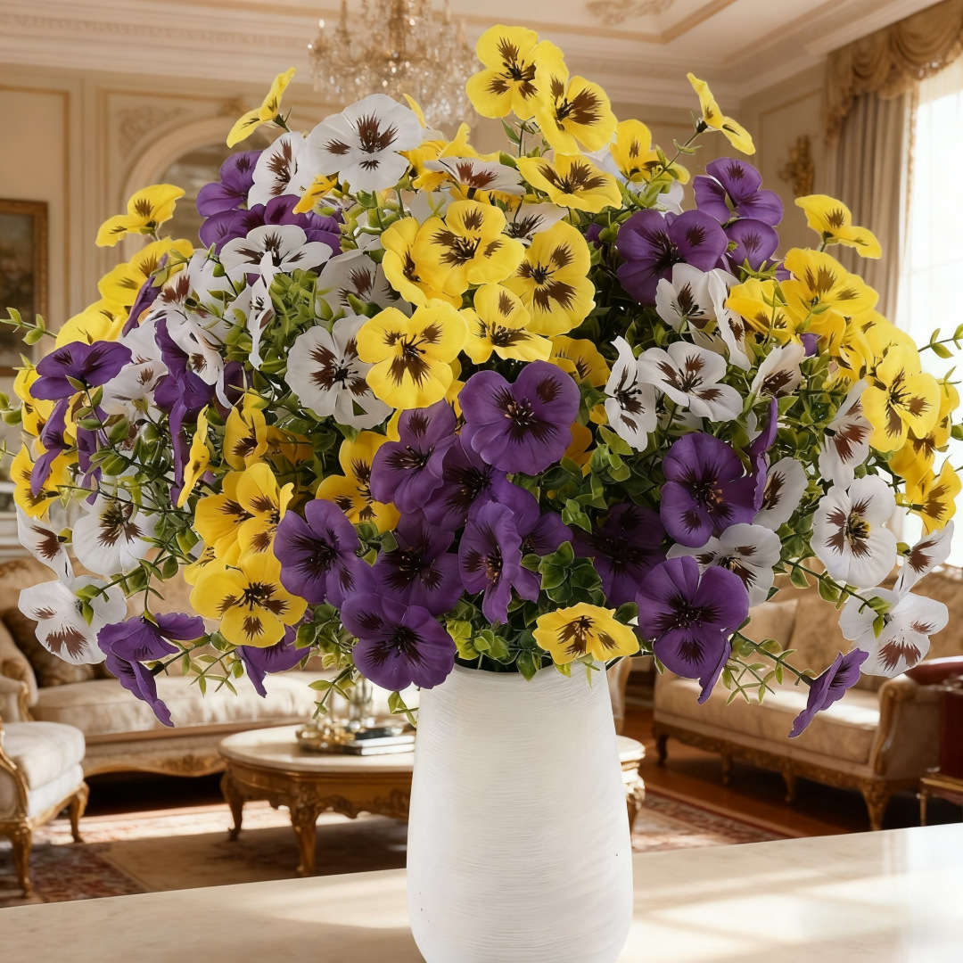 Simulated Flower Quantity Yellow  Purple  White 3 Pieces