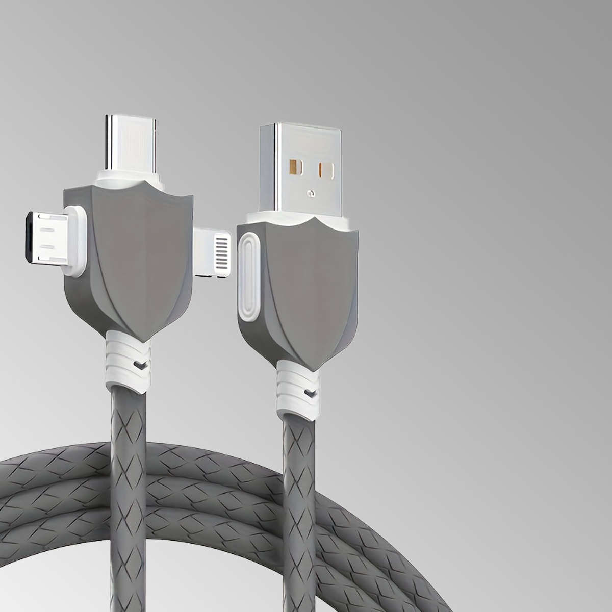 1pc Shield Silicone Data Cable 3-1 Mfi Certification Compatible with Multiple Devices Not Easy
