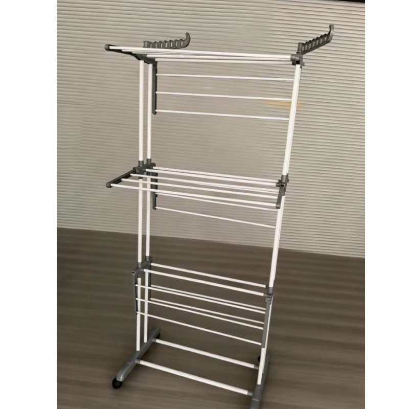 Clothes Rack Fourtier Gray Clothes Drying Rack1 Cleaning Cloth