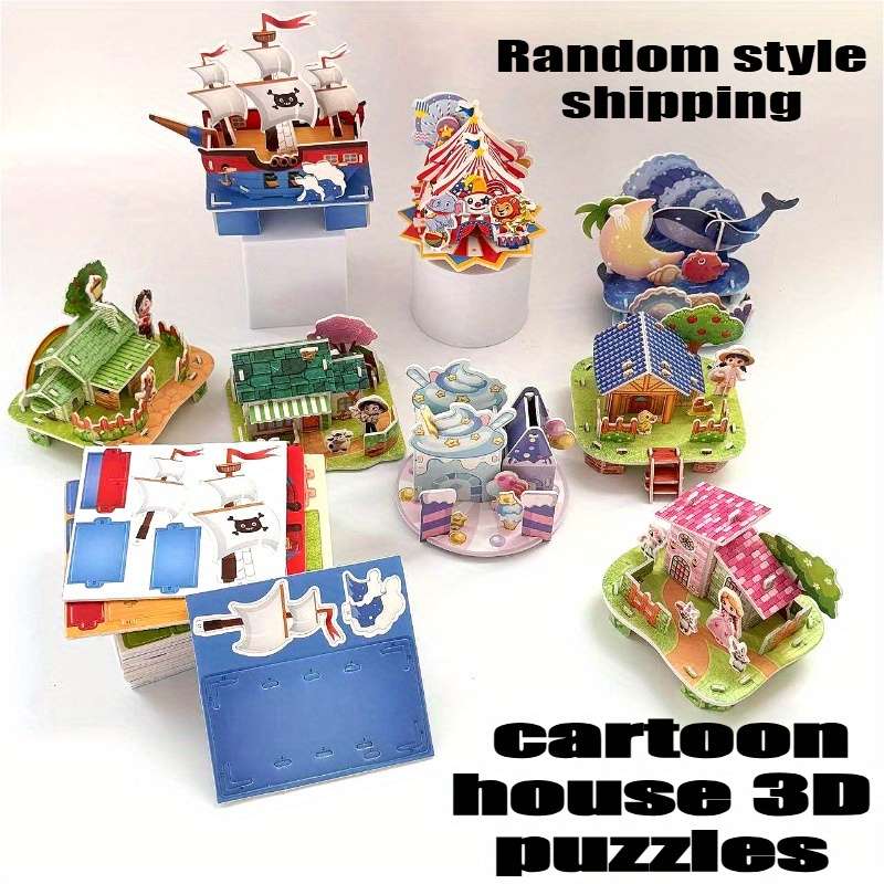 3D Building Model Puzzle Set Model Random Style Quantity 4 Pcs