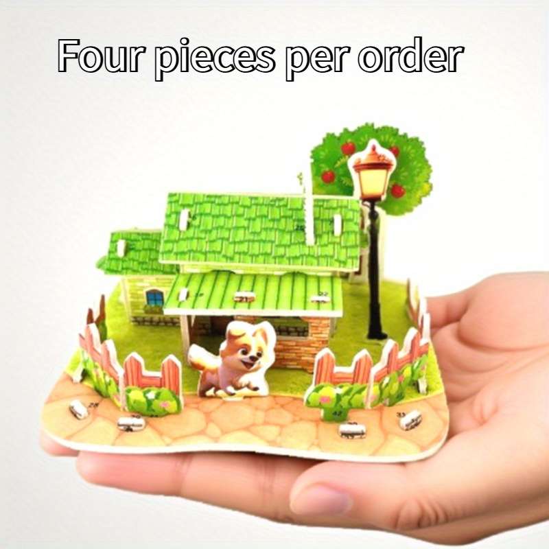 Building Toy Architectural Model Toy Set Model Random Quantity 4 Pcs