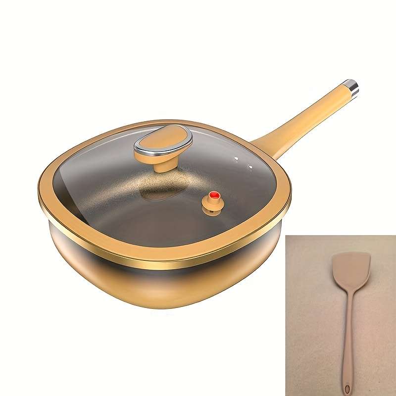 3Pcs Exquisite Titanium Coated Non Stick Wok Set Gift