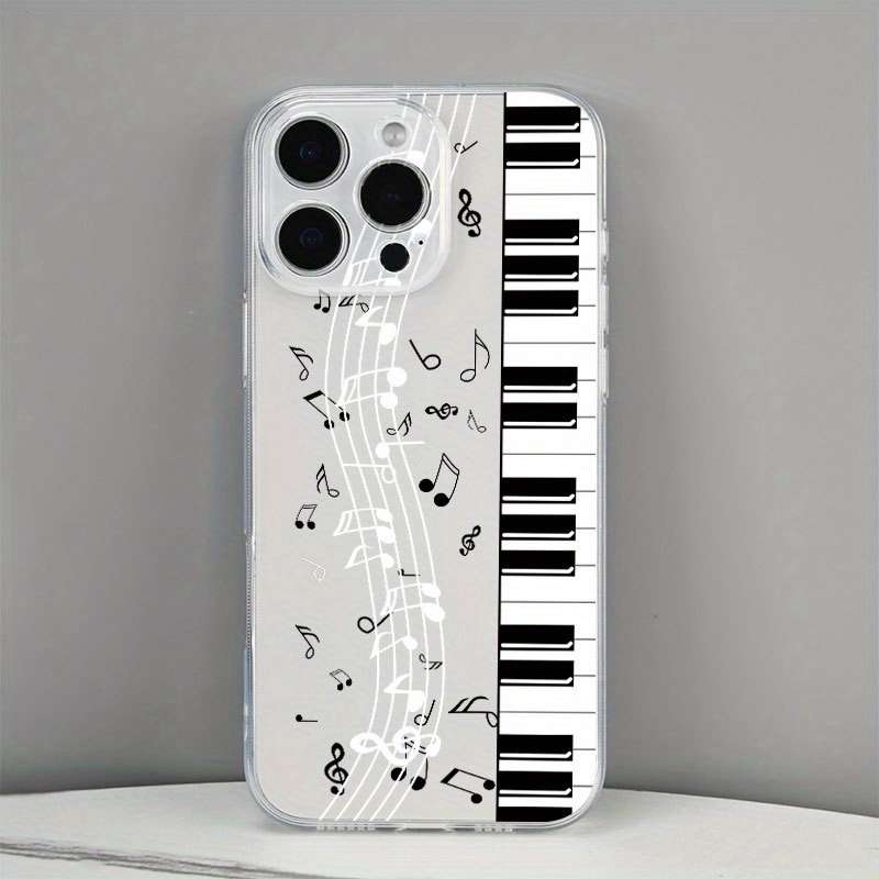 1Pc Transparent For iPhone 13 Mini Piano Sheet Music Phone Case