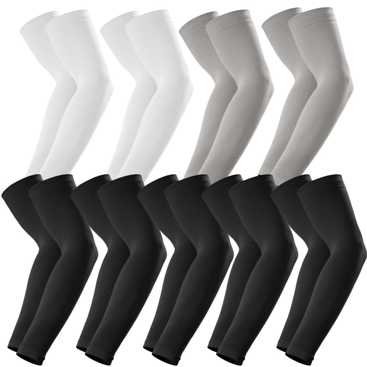 Sunscreen Sleeves Color 5 Pairs Black 4 Pairs White