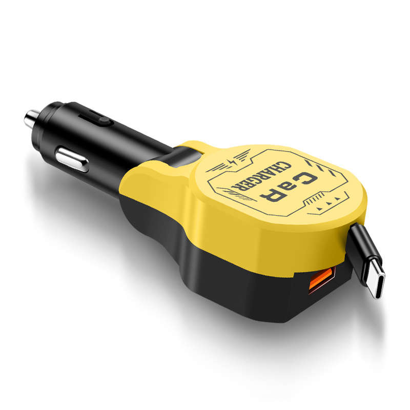 Durable This Expandable Data Cable Car Charger Features 1 To 2 Design Super