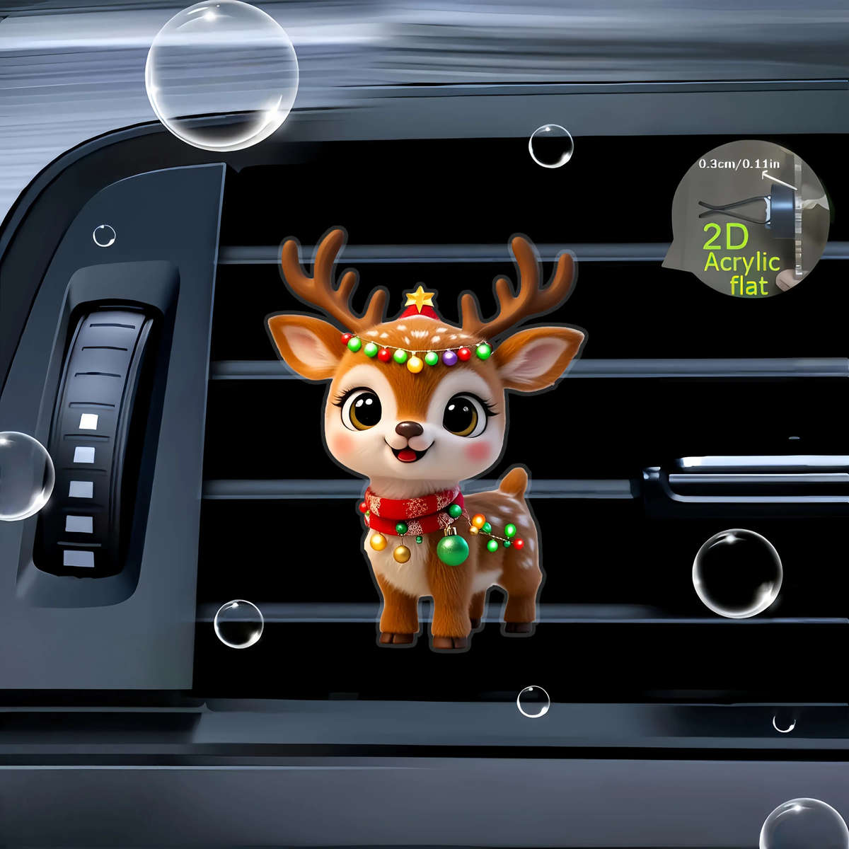 Car Interior Decor Style 1 Christmas Elk