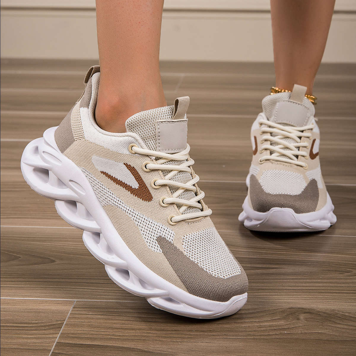 Women S Sneakers Color Khaki Sizeuk 6