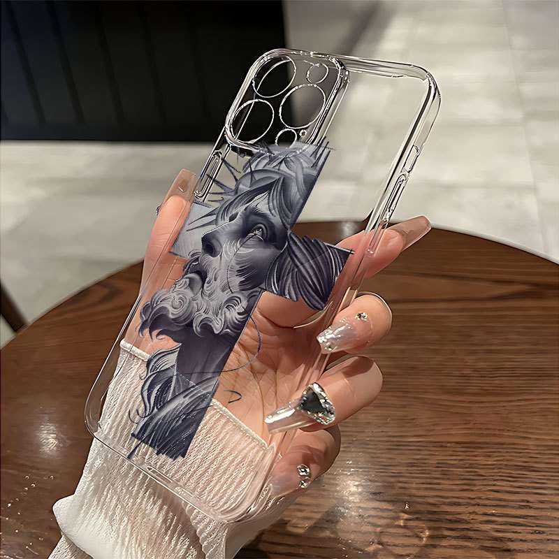 1Pc Transparent For iPhone 13 Mini Matte Crocodile Print Phone Case