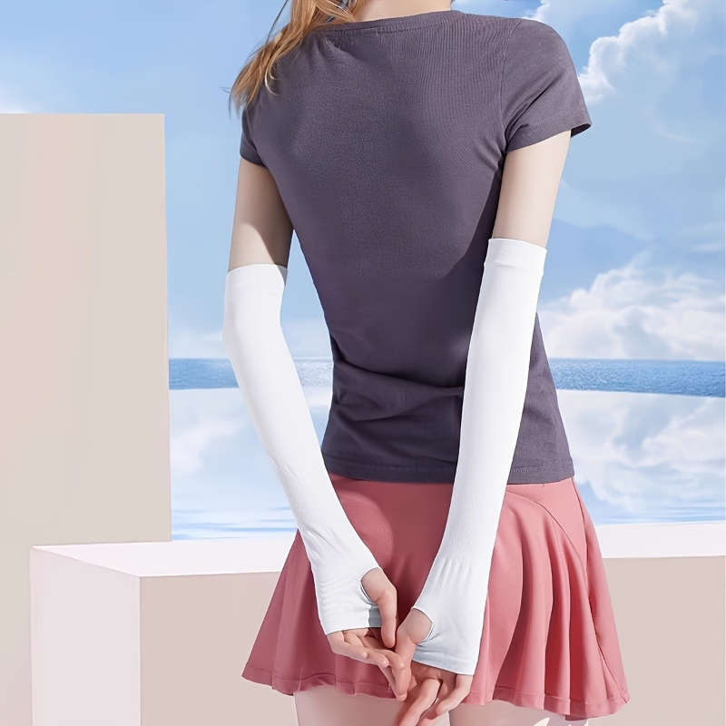 Sunscreen Sleeves Color 2Pcs Black Size One Size