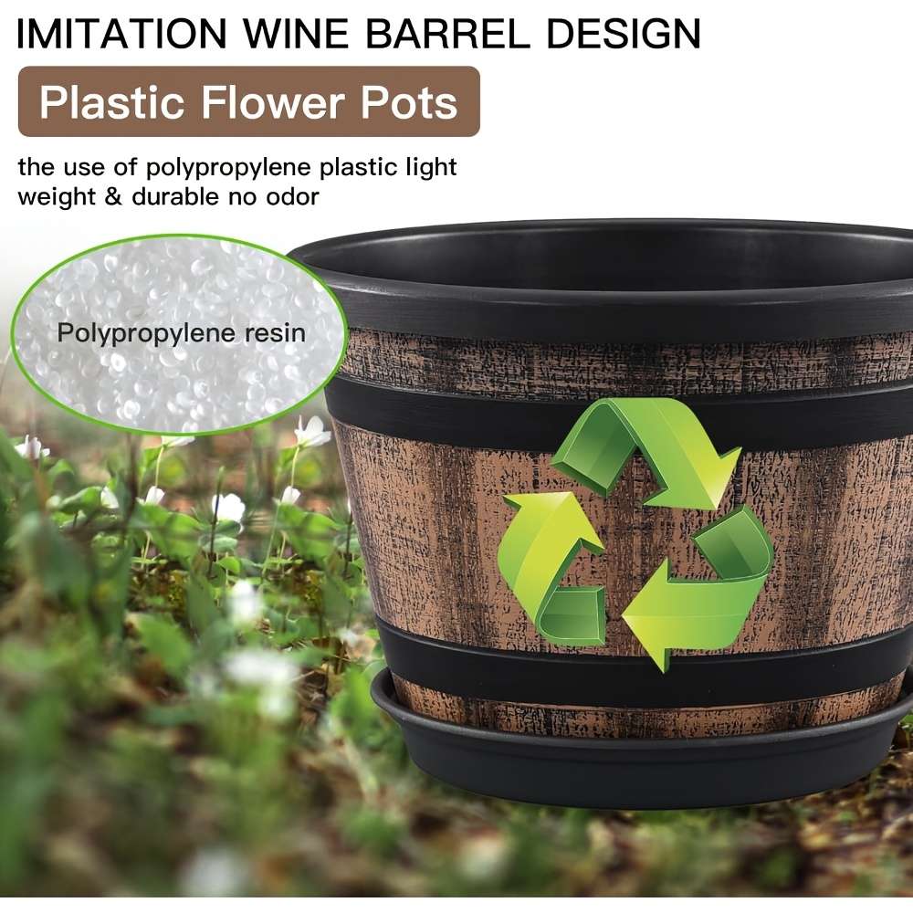 Flowerpot Quantity 3 Pieces  Brown