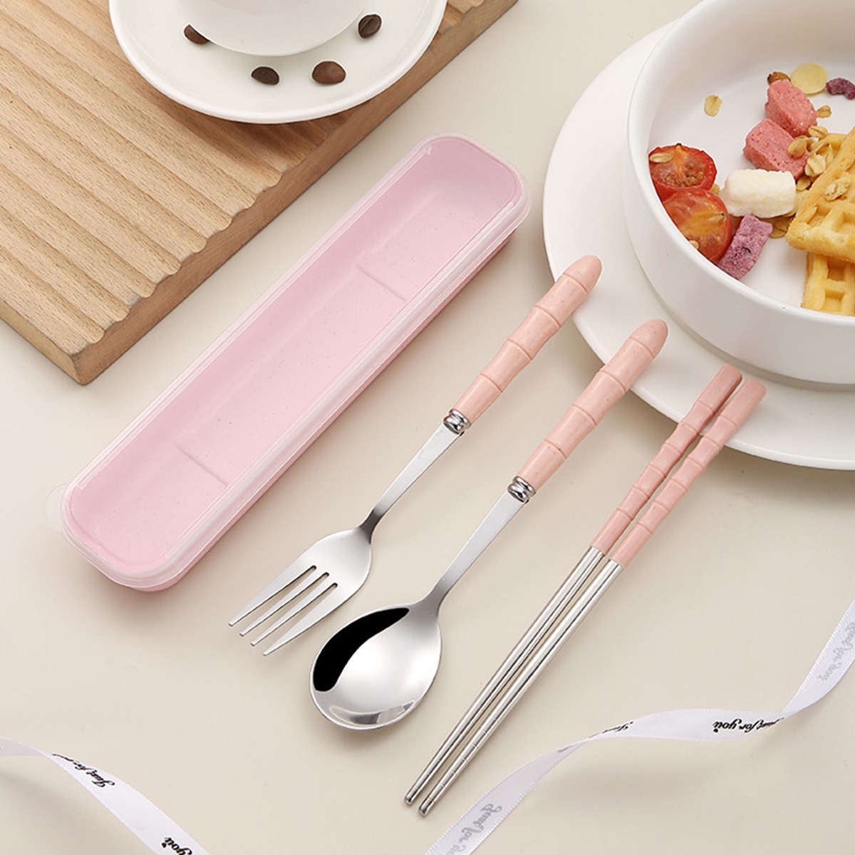 3pcs Stainless Steel Cutlery Set 3pcs Stainless Steel Flatware Set Portable Cutlery Set with