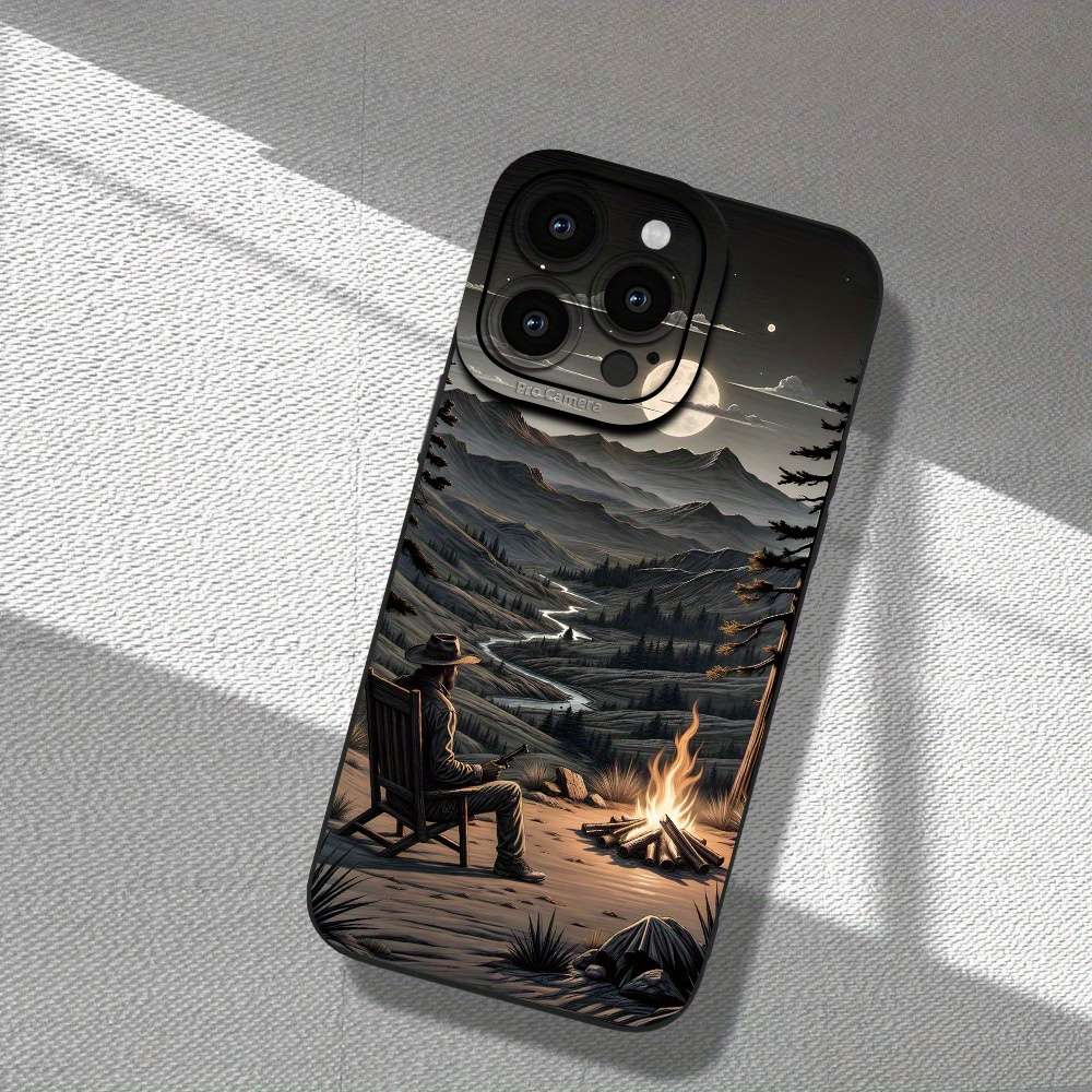 1Pc Black For iPhone SE Gentleman Fireplace Phone Case