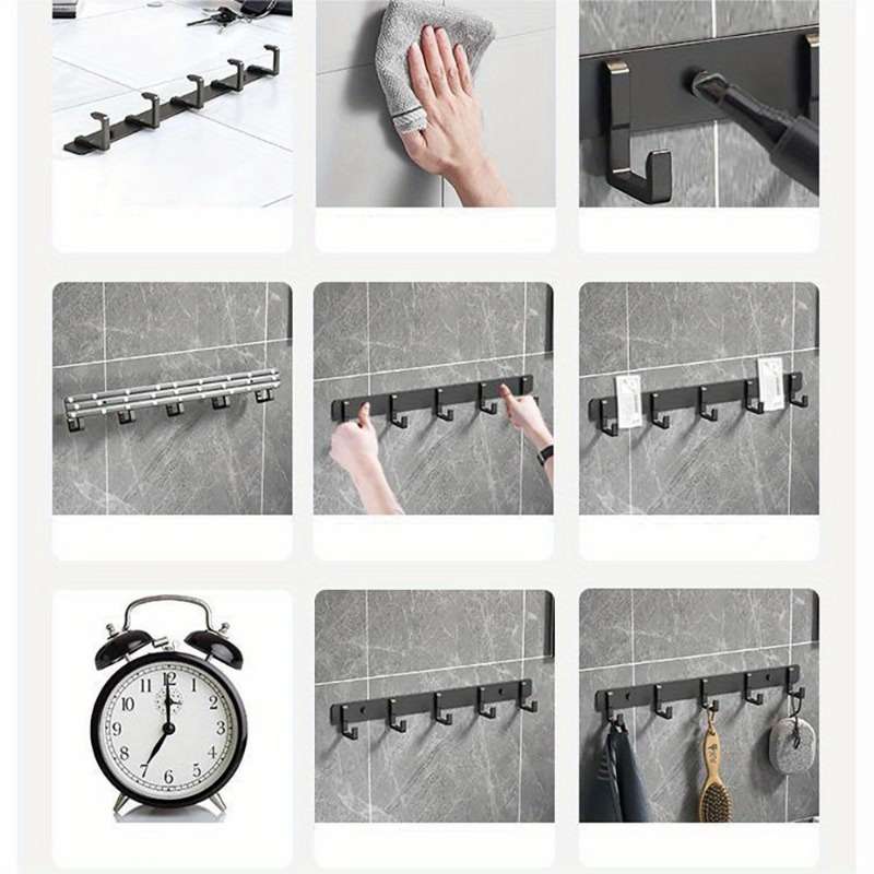 Bathroom Storage Rack Color Silvery Style3 Hooks18Cm7.09In