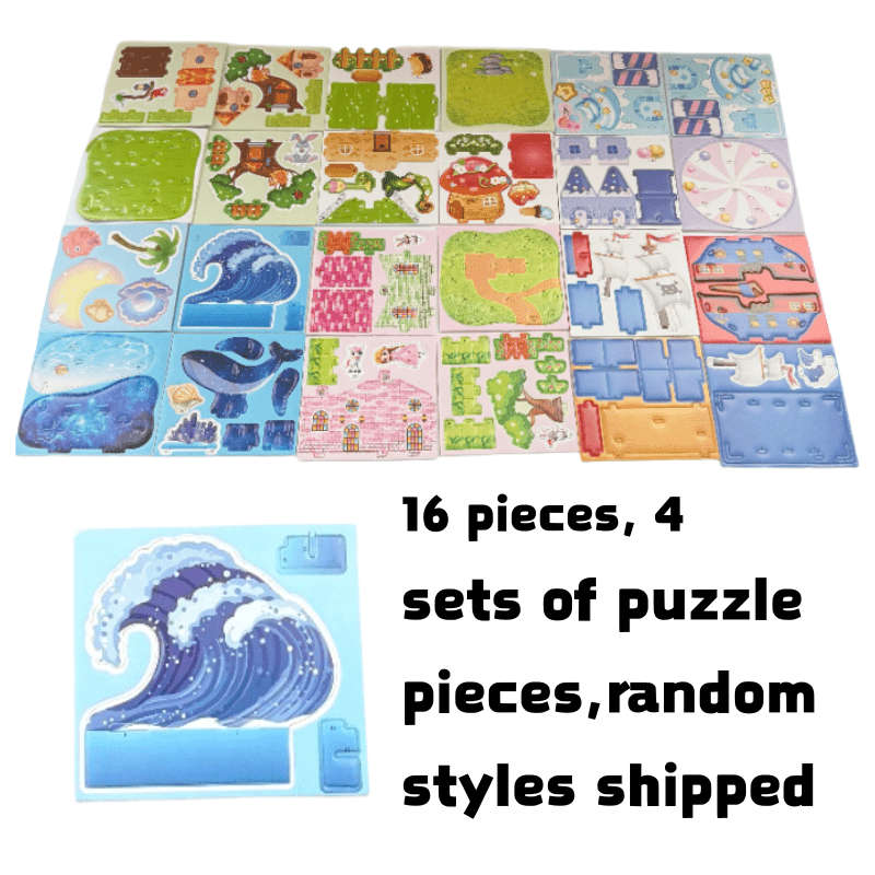 3D Building Model Puzzle Set Model Random Quantity 4 Pcs