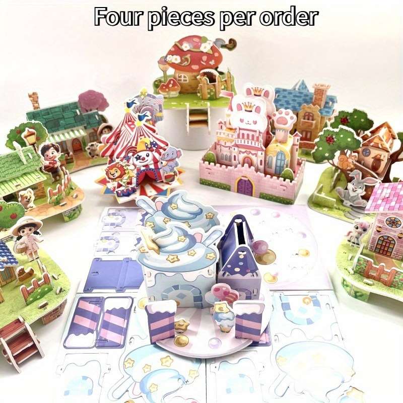 Building Toy Architectural Model Toy Set Model Random Quantity 4 Pcs