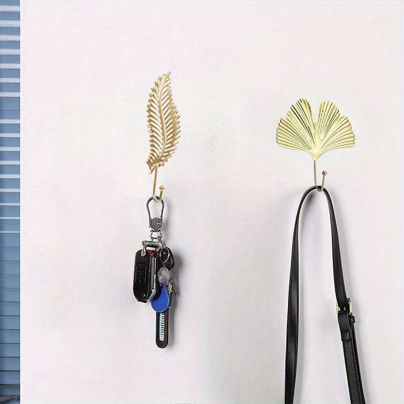 Metal Leaf Hooks Ins Style Decorative Hooks Storage Racks Style 1PCS A ADD 1PCS B
