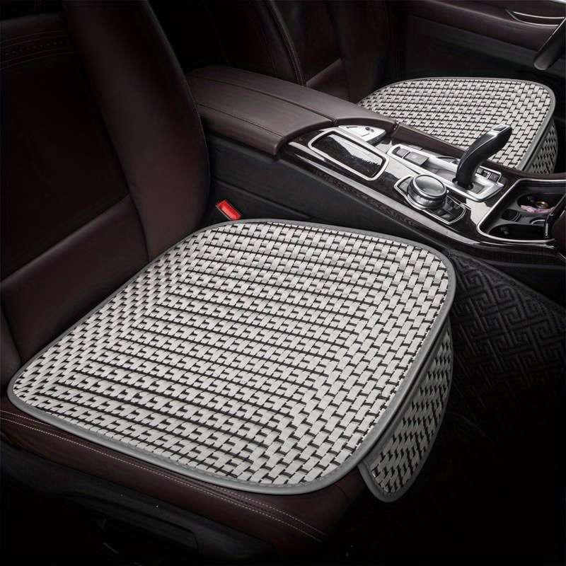 Car Seat Cushion Silver Square Pad 2Pcs