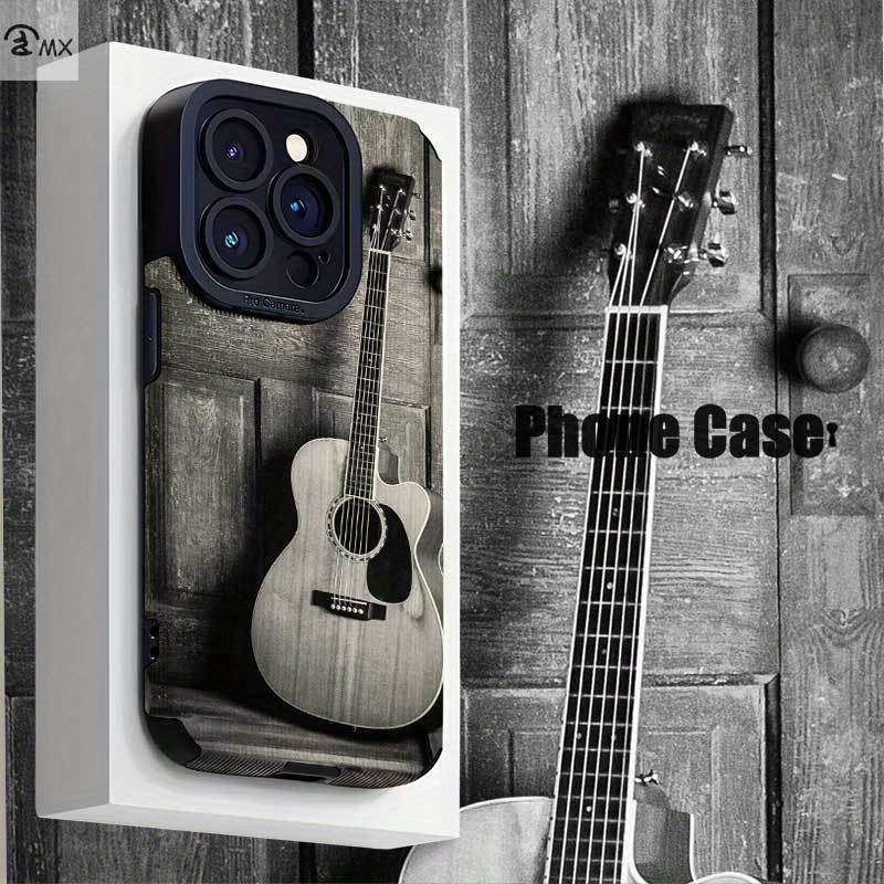 1Pc Mixed Color For iPhone 11 Wooden Guitar Design Phone Case