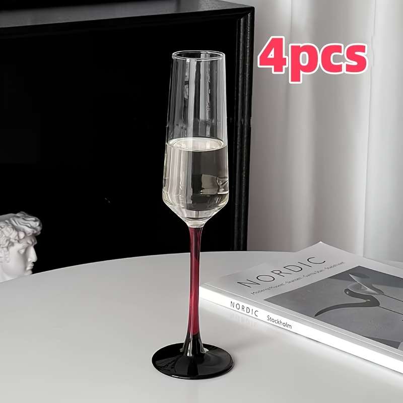 Wedding Supplies Quantity 2 Piece Color Blocked Wine Glasses