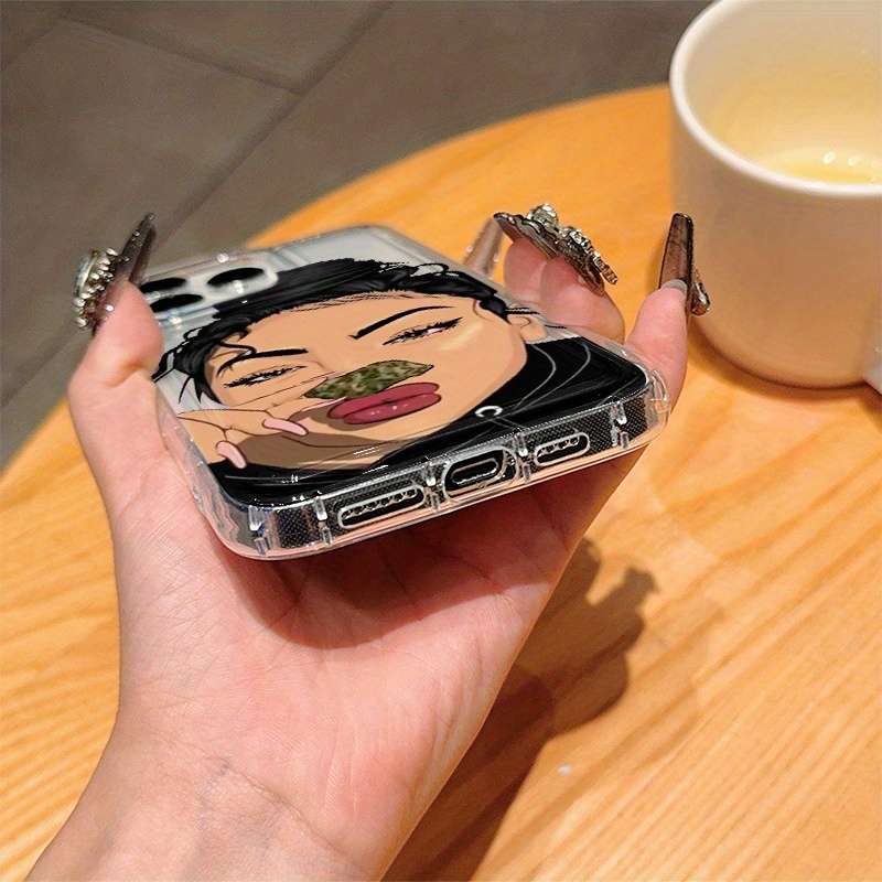 1Pc Transparent For iPhone 12 Pro Max Girls Pattern Phone Case