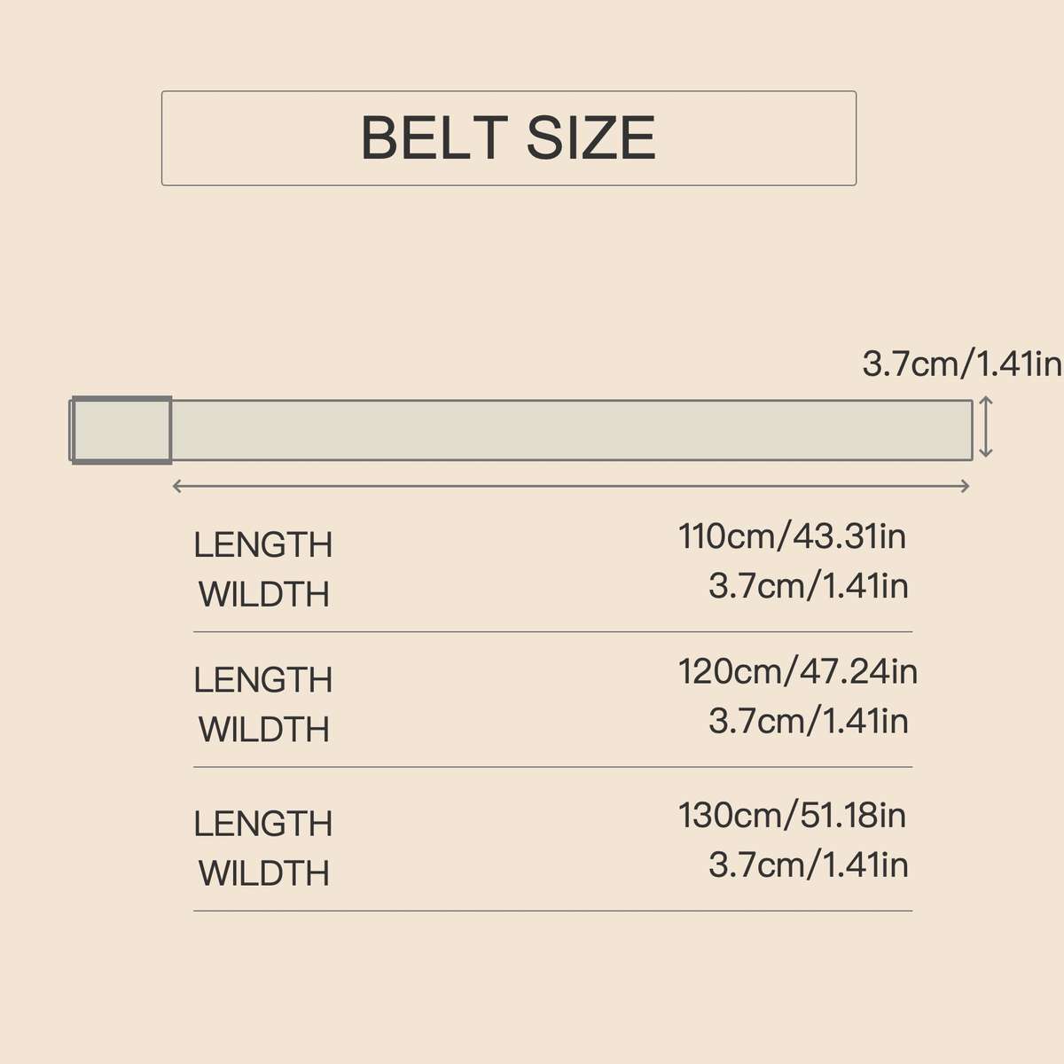 Belt Color  Black Size 120Cm 47.2In