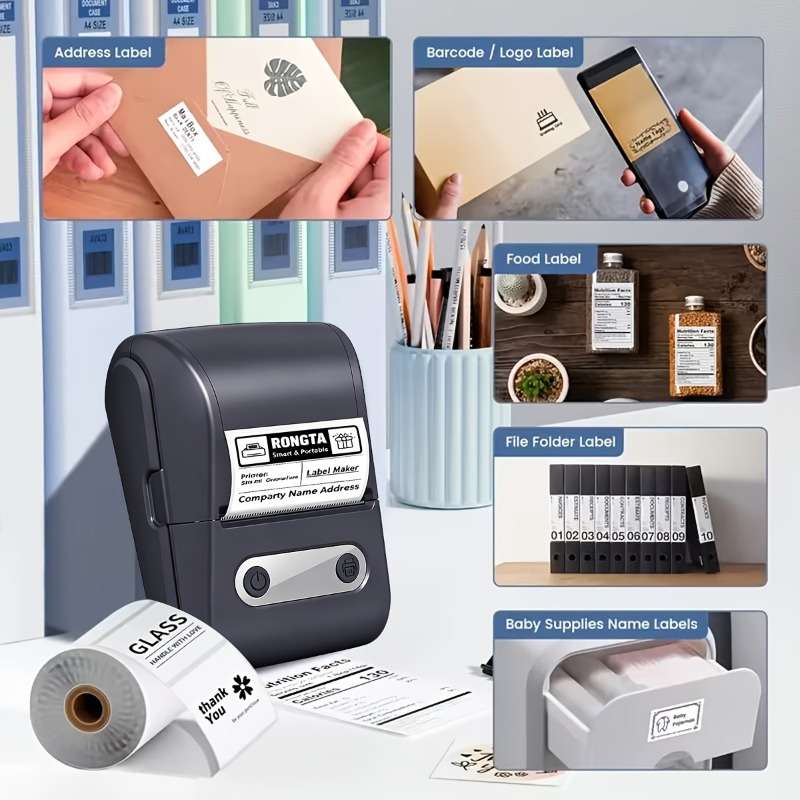 Printer Color Black Machine  1 Roll Of 50*60Mm Paper