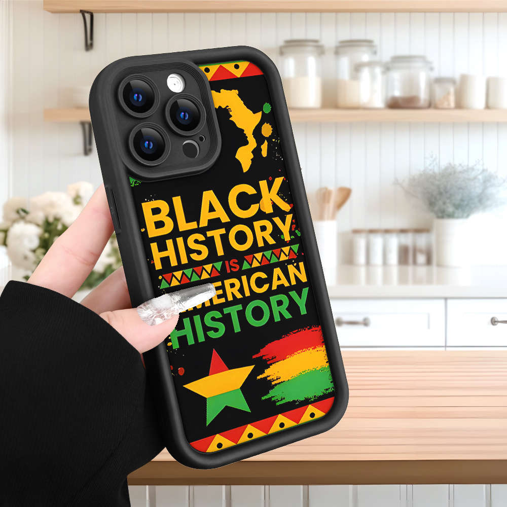 1Pc Black For iPhone XS Max African Map Pattern Phone Case