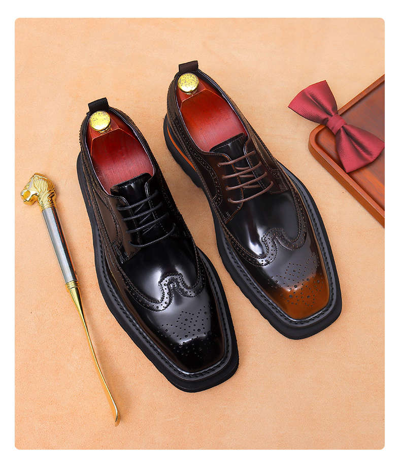 Mens Leather Shoes Color Black Sizeuk 7