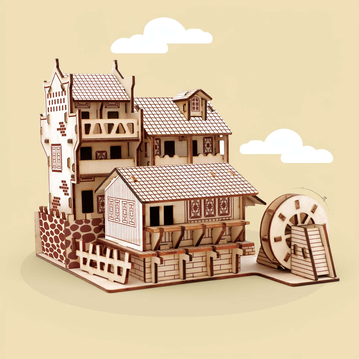 3D Building Model Puzzle Set Model A 1