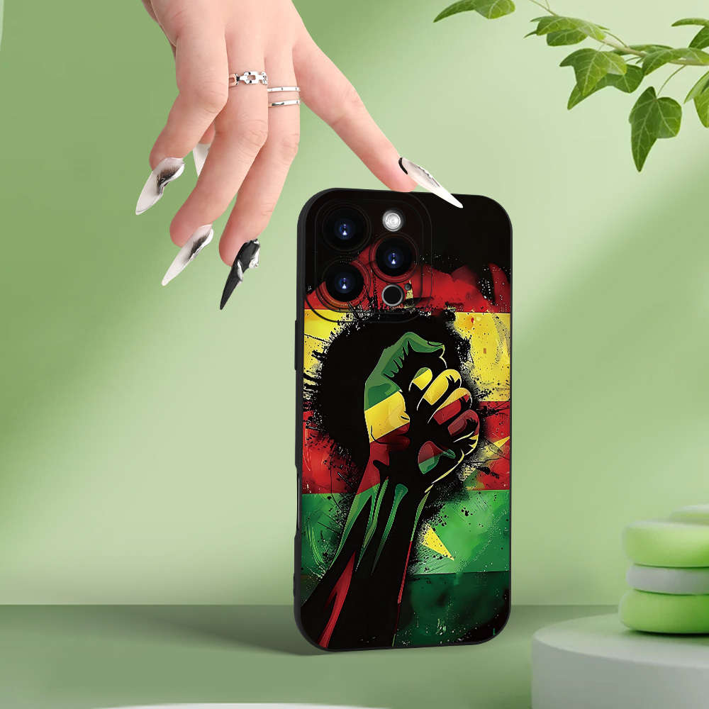 1Pc Black For iPhone 7 Plus 8 Plus Power Fist Flag Pattern Phone Case