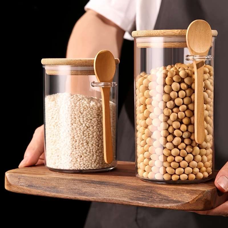 Sealed Jar Model 3 Pieces 1 Jar  1 Lid  1 Spoon