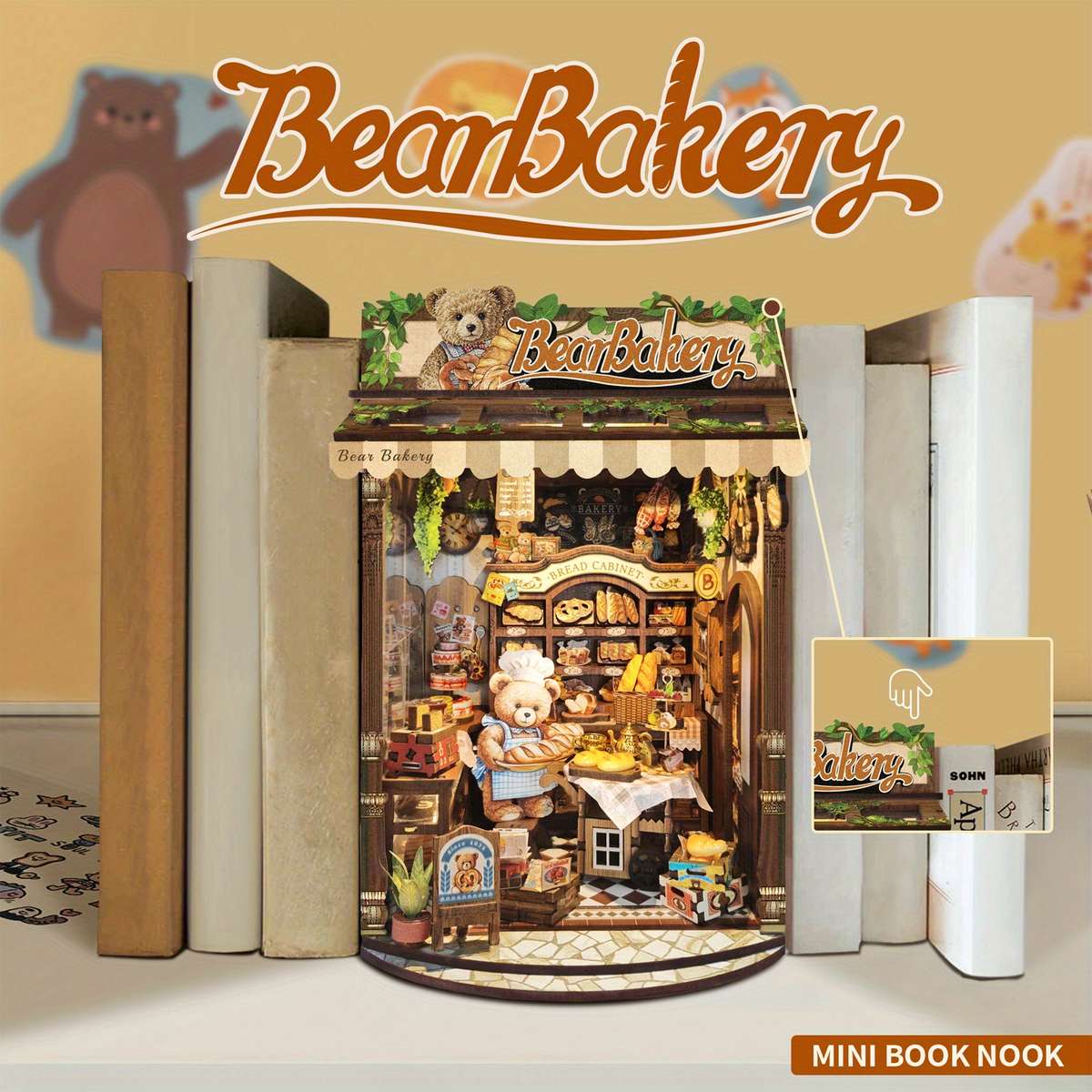 3D Building Model Puzzle Set Style Bear Bakery