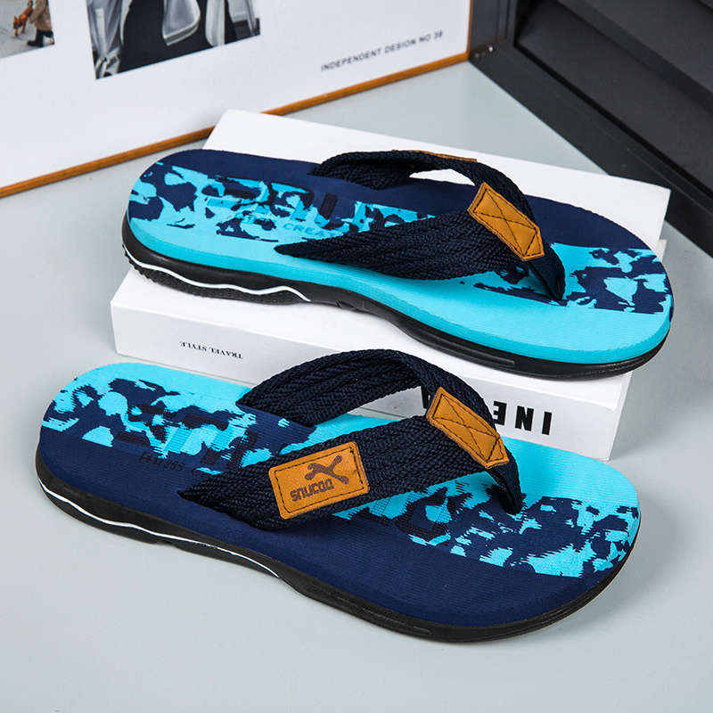 Men Slippers Summer Style Blue Size Uk 7.5