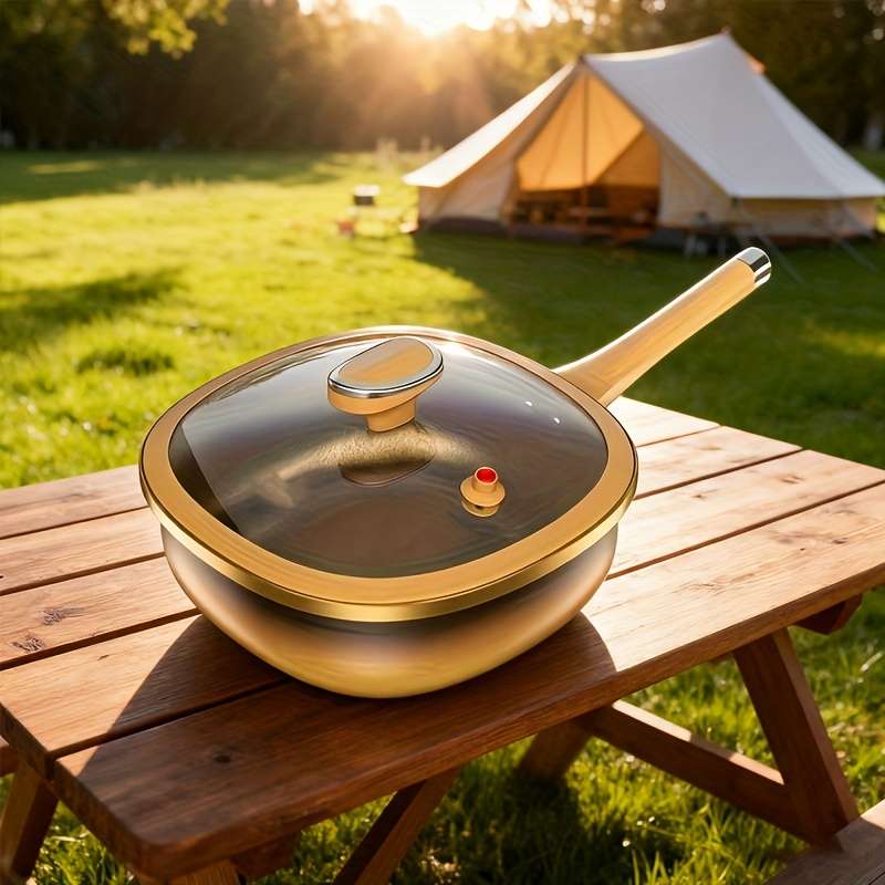 3Pcs Exquisite Titanium Coated Non Stick Wok Set Gift