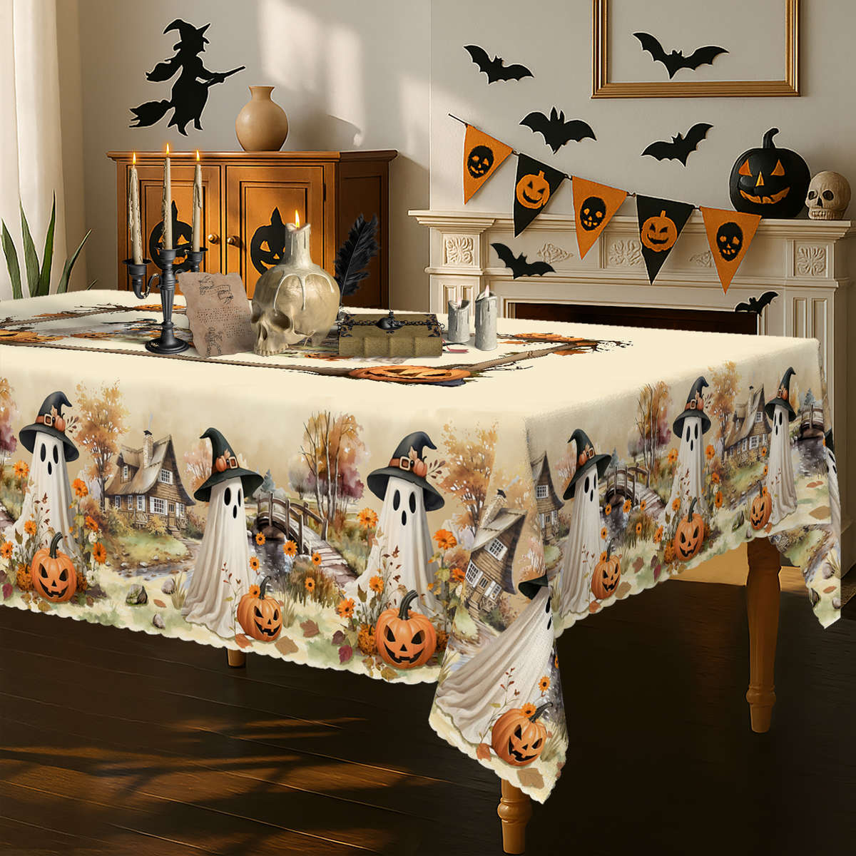 Halloween tablecloth decoration size Rectangle 5570in 140180cm