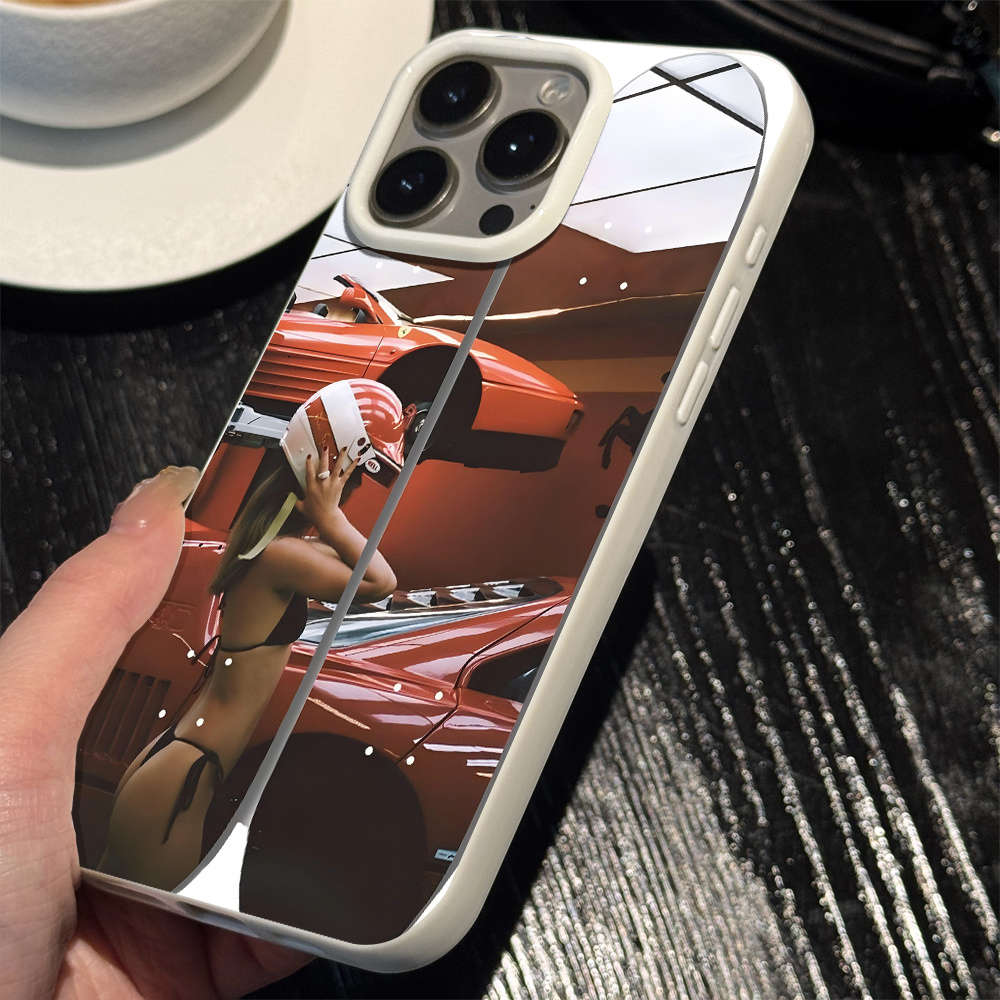 1Pc White For iPhone X Creative Car Pattern Phone Case
